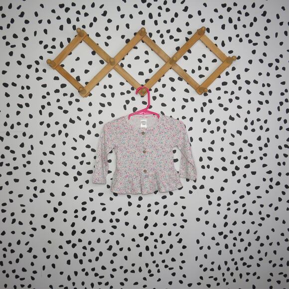 Carter’s Floral Print Button Front Baby Cardigan - Picture 1 of 6